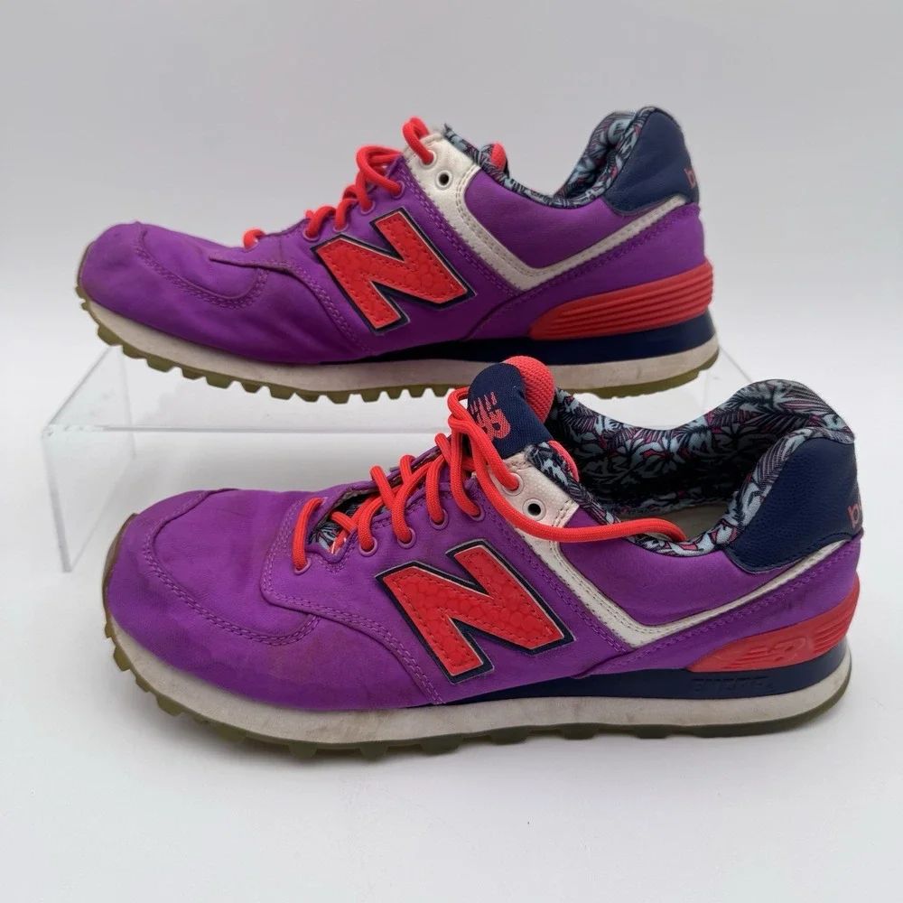 New Balance 574 Womens Size 7.5 Purple Orange‎ Athletic Running Shoes WL574ILB